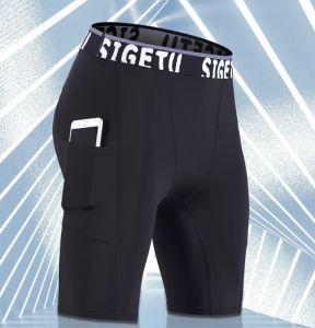 HOLA กางเกงวิ่งรัดรูปรัดกล้ามเนื้อผู้ชาย - กระเป๋ากางเกงในยืดหยุ่น - กางเกงกีฬากางเกงขาสั้นยิมฟิตเนส