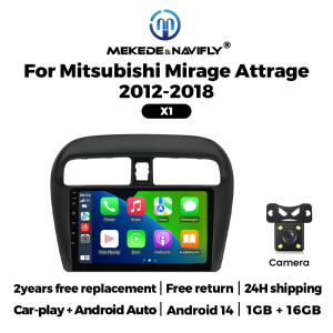 MEKEDE 2 Din Car Radio For Mitsubishi Mirage Attrage 2012-2019 Space Star 2014 Carplay Multimedia Player Audio Stereo Head Unit