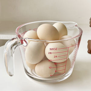 New Kitchen Special Large Capacity Heat Resistant Glass Measuring Cup Milk Scale Cup Egg Beating Cup Breakfast Heating