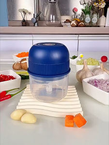 【Upgrade Blade】300ML Electric Garlic Masher Garlic Press Vegetable Chili Meat Garlic Chopper Press USB Electric/manual Masher Machine Kitchen Gadgets