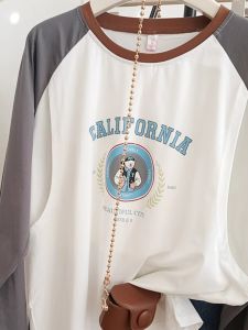 Maternity Long Sleeve Nursing Shirt New Arrival Autumn Season Comfortable Cotton Sweet Style Loose Fit round Neck Top