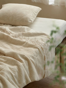 ผ้าฝ้ายลินินลายดอกไม้สองชั้นที่ละลายได้ในน้ำ ผ้าตาข่ายฤดูร้อน ผ้าห่มเย็นแบบปรับอากาศ ผ้าห่มนุ่ม สีสันสดใส