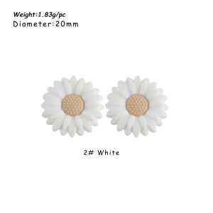 Kovict 5/15Pcs Daisy Sunflower Mini Silicone Beads DIY Pacifier Chain Bracelet Necklace Handmade Accessories For Jewelry Making