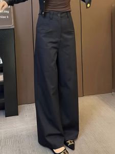 Chic Elegant Slim Wide Leg Pants Spring Office