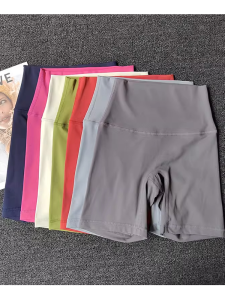 High Waist Breathable Quick Dry Yoga Shorts Womens Fitness Running Training Shorts Nylon Fabric Ultra Stretchy Sweat Wicking