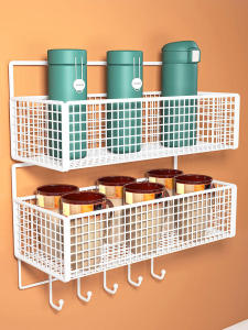 Wall Mounted Hole-Free Cup Storage Rack
