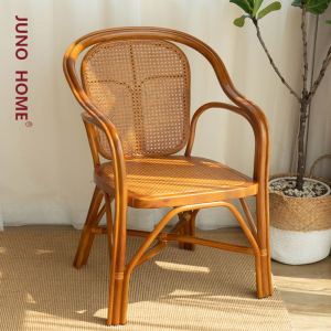 Natural Rattan Chair Leisure Wicker Back Chair Elderly Cool Chair Single Person Home Rattan Rod Chair Master Design Garden Chair