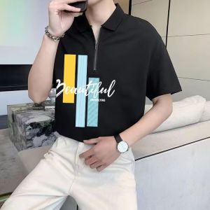 Áo Thun Polo Nam Tay Ngắn Cổ Polo Phong Cách Mỹ Rộng Rãi Mùa Hè Thời Trang Áo Thun Thường Ngày Thoáng Khí Thoải Mái