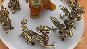 Decor Mini Tượng Nhỏ Tứ Đại Thánh Thú Bằng Đồng Thau Thanh Long Bạch Hổ Chu Tước Huyền Vũ - Đồ Đồng Thuận Tâm