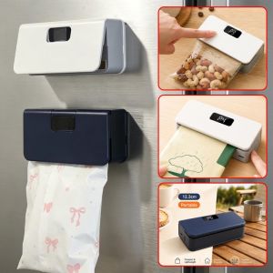Portable Bag Heat Sealer Mini Rechargeable Hand Press Sealer with LED Display 6 Speed for Tea Coffee Snacks Drip Bags