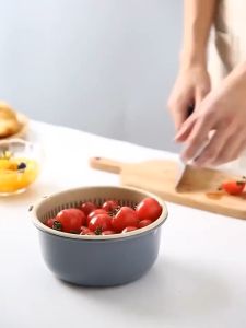 [Loveme 258]Kitchen retractable sink strainer basket Fruit bowl for living room Double draining basin Rice bowl可伸缩沥水篮沥水盘双层沥水盆洗米盆