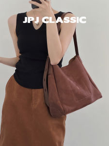 jpj | JPJClassic Lazy Fashion Bucket Bag Womens Single Shoulder Slant Cross Commuter Bag Velvet Cloth Tote Bag Ins Style Leather
