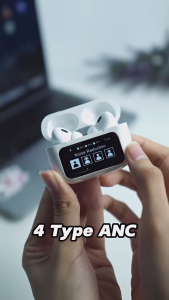 A9 Pro Bluetooth Headphones with Touch Screen In-Ear Noise Cancelling Wireless Color Screen Sports