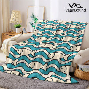 Chăn Flannel In Hình Cá Hoạt Hình Ấm Áp Mềm Mại Phong Cách Hiện Đại Bằng Polyester Trang Trí Ghế Sofa Ấm Áp Dễ Chịu Quà Tặng Mọi Mùa Cho Halloween Giáng Sinh