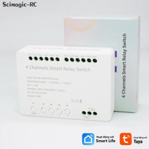 Công Tắc Rơle Thông Minh 1-10 CÁI 4 Kênh Tuya WiFi RF433 Điều Khiển Bằng Giọng Nói Hẹn Giờ Chức Năng Bật/tắt Một Chạm Điện Áp Vào AC 100-240V Điện Áp Ra DC 5-24V