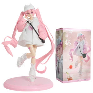 Bandai | Hatsune Miku Handmade Pink Cherry Blossom Garment Hatsune Miku Handmade PVC Model Desktop Decoration Animation Peripheral Toys