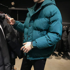 ผู้ชาย ฤดูหนาว เสื้อแจ็คเก็ตพัฟเฟอร์ หนาขึ้น ผ้าฝ้าย ขนเป็ด เสื้อโค้ท สีส้ม มีฮู้ด สไตล์สั้นเวอร์ชั่นเกาหลี อุ่น ลำลอง แฟชั่นวัยรุ่น