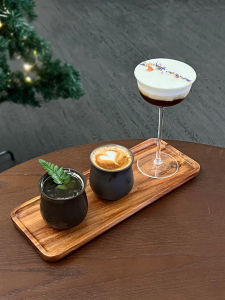 Retro Ceramic Coffee Cup Glass Highball Set Coffee Shop Wooden Tray High Aesthetic Value Chinese Style Single Piece Diningware