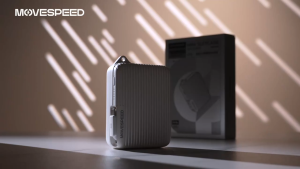 MOVESPEED 10000mAh Mini Suitcase Power Bank with Retractable USB-C Cable & 20W Fast Charging Compact Travel Design
