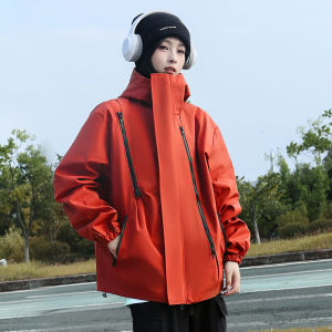 Womens Three-in-One down Jacket Outdoor Windproof Waterproof Fleece Lined Hooded Zipper Closure Long Sleeve Casual Coat