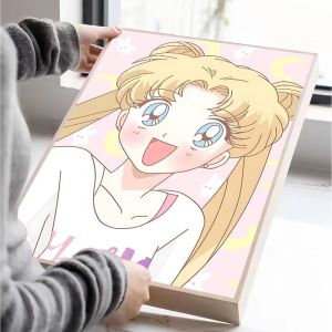 S-Sailor Moon Cổ Điển Anime Tranh Gắn Đá Khảm Full Cover DIY Thủ Công Nghệ Thuật Trang Trí Nhà Sáng Tạo Quà Tặng Vuông/Hình Tròn Kim Cương