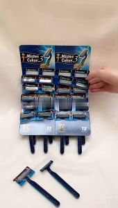 Klik-Beli (PROMO SPECIAL ISI 12 PCS) Razor Mister Cukur 3 Mata Pisau Alat Cukuran Kumis Jenggot