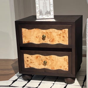 Vintage Tree Burls Bedside Cabinet