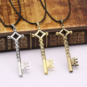 Attack On Titan Necklace Eren Key Shingeki No Kyojin Pendant Fashion Vintage Retro Anime Jewelry For Men Cosplay Wholesale