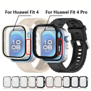Glass+PC Case for Huawei Watch Fit 4 Pro Smart Watch Accessories Tempered Screen Protector Frame Bumper Cover for Huawei Watch Fit 4 Case