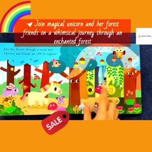 Kids Story Book with push pull slide: My Magical Forest (Unicorn Playbook) | English Fantasy Bedtime Story for Toddler Baby | Animal Adventure