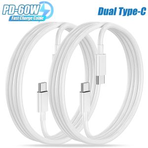 PD 60W Fast Charging Double Head Type C Cable USB C To USB C High Speed Data Cables for Macbook iPad Xiaomi Samsung Z Fold 5 Charger