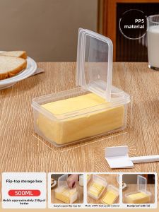 Plastic Cheese Storage Box Sealed ness Maintaining Butter Cutting Container Refrigerator Special Use Cover Included