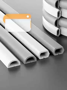 SEA JJT Elegant PVC Flexible Cable Raceway for Hidden Wiring and Cable Management with Self-Adhesive Backing
