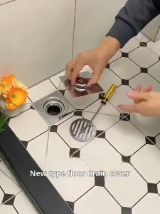 Foot Press Type Stainless Steel Floor Drain Bouncing Core Seal Cover Water Pipe Anti-Odor And Anti-clogging Bathroom
