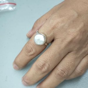 Cincin Wanita Perak 925 Asli Mutiara Coin Baroque Carla