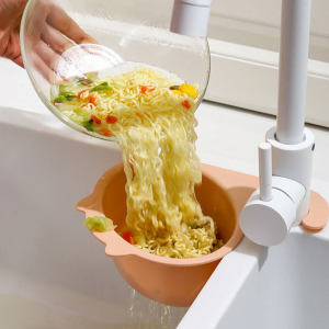 Cartoon Cat Sink Strainer 1Pc Anti-clogging Fine Mesh Hole Drain Basket for Fruits Vegetables Hanging Drainer Rack Kitchen Tools