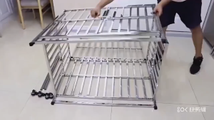 Stainless Steel Dog Crate Large - 100KG Capacity Skylight Door Wheels Pet Kennel Gift Dog Bowl Sturdy for Big Dogs
