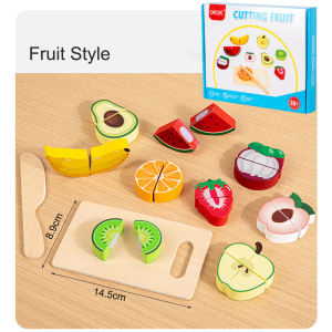 Wooden Kitchen Pretend Toy Simulation Cutting Fruit Food Game Velcro Play Kitchen Accessories Montessori Educational Toy For Kid