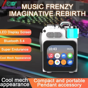 GAMINJA Bluetooth Speaker LED Display Screen Wireless Metal Mechanical Speaker With RGB Subwoofer Support Calendar Alarm Clock