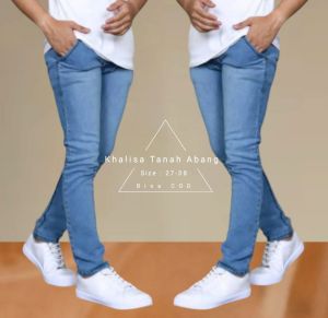 TURUN HARGA COD Celana Panjang Pria / Celana Jeans Pria / Celana Pensil Pria / Celana Jeans Pria Slim Fit / Celana Denim Pria / Ripped Jeans Pria / Celana Jeans Pria Bahan Ngaret Model Pensil Harga Termurah Di Khalisa Tanah Abang