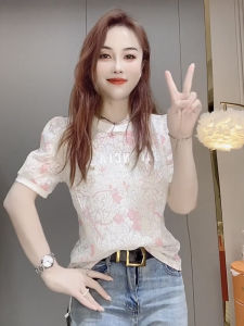 European Style round Neck Casual Thin Short Sleeve T-Shirt Womens Loose Slimming Fashionable Top Trendy Summer New Arrival