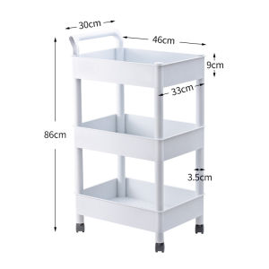 South Korea Imported Trolley Movable Shelves Kitchen Living Room Floor Storage Rack Hand Push Car with Wheels Storage