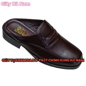 Dép Bít Mũi Nam HA NAM Da Bò Thật Cao Cấp GSB2055