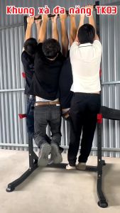 Khung tạ đa năng squat rack khung xà đơn cao 2.26m - TK03 ống thép hộp 1.6mm chịu tải 200kg