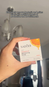 SADOER Vitamin C Brightening & Moisturizing Soap Bar for Sensitive Skin - Deep Cleansing & Skin Tone Improvement 100g