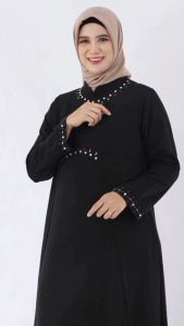 Luna Abaya Barbara Silk - Abaya Muslimah Mewah Hiasan Payet Berkilau