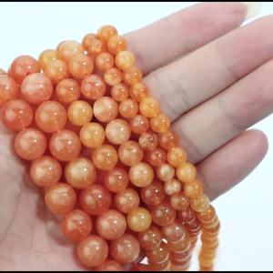 Natural Stone 6 8 10mm Round Sunstone Stone Beads Spacer Bead For Jewelry Making Diy Bracelet Needlework Accessories
