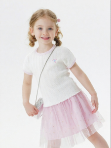 Marc&Janie | Contrast Color Short Sleeve Soft and Elastic T-Shirt For Girls