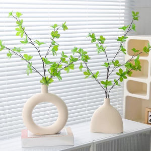 N.K.【Ready in Stock】 White Nordic Style Plastic Vase Modern Flower Vase Wedding Table DIY Home Decor