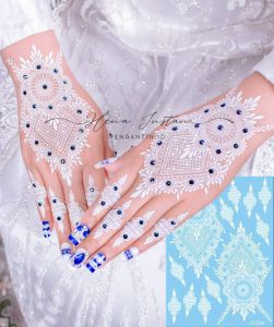 HENNA INSTAN PUTIH J1124AAA // FREE GLITER MANIK nail